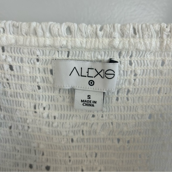 Alexis for Target White Eyelet Ruffle Sleeveless Mini Dress Size Small - Picture 10 of 12